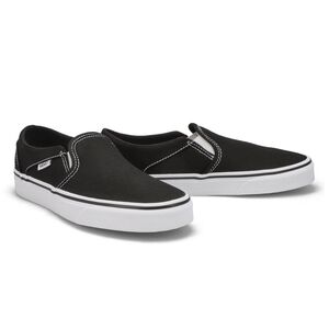 Vans Classic Asher Women's Black and White Slip-On Sneakers